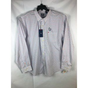Izod Men's 3XLT Long Sleeve Button Up Multicolor Check Cotton Adult Shirt A9